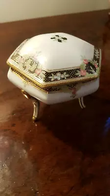 Buy Noritake Rare China Trinket Box Ladies Gift With 3 Legs And Lid Hand Painted • 22£