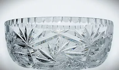 Buy Vintage Lead Crystal Pinwheel & Hobstar Cut Glass Centrepiece Bowl - 19cm, 1.1kg • 15£