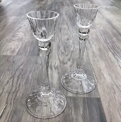 Buy A Stunning Pair Of Vintage Crystal Glass Candle Stick Holders • 15.75£