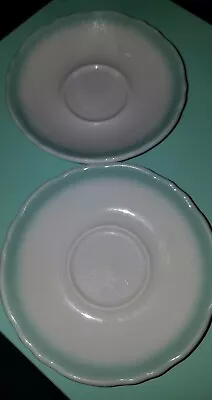 Buy Vintage Ripple Pattern Saucers In Turquoise White Shenango China USA Set Of 2 • 19£