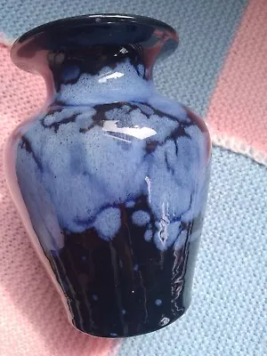 Buy 6  Tall Blue Welsh  Ewnny Glazed Terracotta Pottery Vase Handmarked Base 3.5 Top • 8.50£