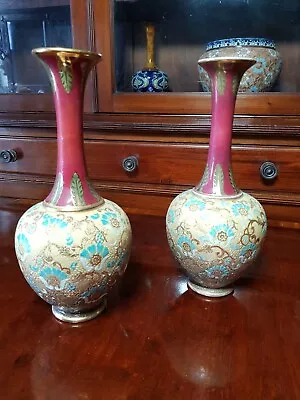 Buy A Large Pair Of Royal Doulton Slaters Patent Vases C.1900 • 305£