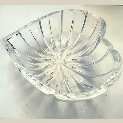 Buy Vintage Cut Glass Crystal Heart Shaped Candy Dish 6.5” Decor Piece Bowl • 9.48£