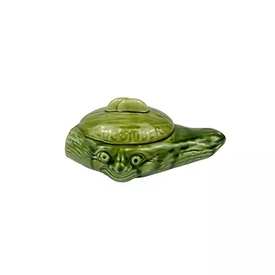 Buy Vintage  Green Ceramic Cucumber + Lid Face Pot Retro 1960 Sylvac Style • 35£