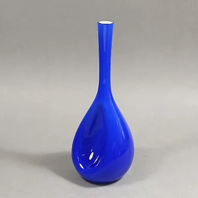 Buy Swedish Dimpled/Deflated Vase Cobalt Blue Cased Glass Gunnar Ander Elme Glasbruk • 45£