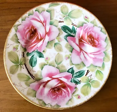 Buy Antique LIMOGES D&C FRANCE Porcelain Hand Painted Plate LARGE Pink Roses 5th NY • 15.15£