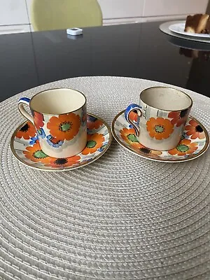 Buy 2 Gray’s Pottery Trellis Pattern 9089 Susie Cooper Style Expresso Cups Saucers • 29£