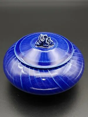 Buy 霁蓝釉瓷器螺钮熏香罐 Vintage Blue Ware Porcelain Coral Snail Art Lid Incense Burner Censer • 283.22£