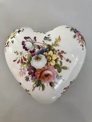 Buy Vintage Hammersley Bone China  Heart Shaped Trinket Box • 20£