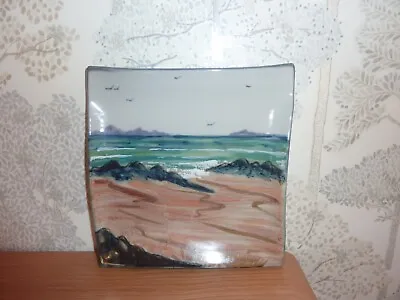 Buy Lovely Highland Stoneware Pottery Wall Plaque Seascape Landscape Beach Signed • 39.99£