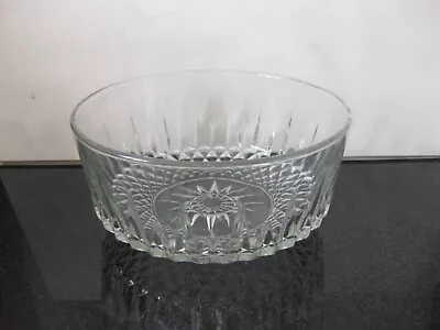 Buy ARCOROC FRANCE VINTAGE SUNBURST CLEAR GLASS TRIFLE FRUIT SERVING BOWL 20cm RETRO • 12.50£