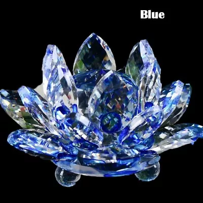 Buy Crystals Of Quartz Healing Crystals, Glass Feng Shui Lotus Flower Craft Ornament • 14.47£