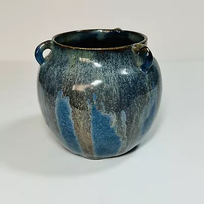 Buy Vintage Art Pottery Thurin Ware German Flowing Glaze Vase Pot Blue Mid Century • 24.99£