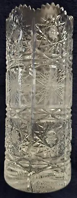 Buy Vintage Bohemian Czech Deep Cut Crystal Glass 7  Tall Vase ~ Hand Cut Queen Lace • 17.36£