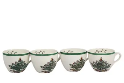 Buy Lot Of 4 Spode England Christmas Tree Porcelain Coffee Teacups 8 Oz • 35.62£