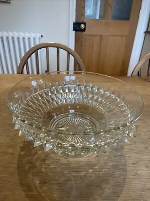 Buy Extra Large Heavy Vintage Glass Fruit Punch Bowl • 25£