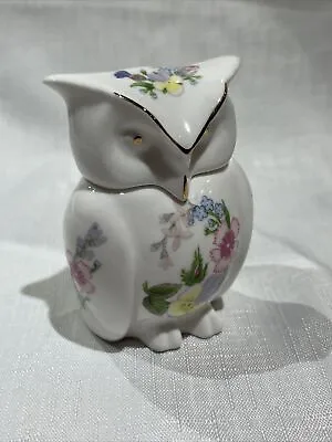 Buy Aynsley Wild Tudor Pattern Fine Bone China Owl Shaped Box Lidded Trinket • 5£