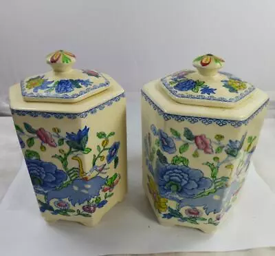 Buy Pair Of VINTAGE MASONS IRONSTONE REGENCY Lidded Containers DECORATIVE • 95£