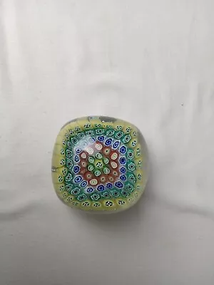 Buy Beautiful Vintage Millefiori Art Glass Small Paperweight Red White Blue Green Ye • 22.99£