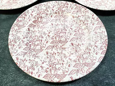 Buy RARE Vintage Set Of 3 ICTC Ironstone Honeysuckle Plates Pink Red England • 22.88£