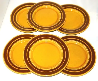 Buy KILN CRAFT Brown Amber Stripe Ironstone Bread Salad Dessert Plates Set Of 6 • 24.22£