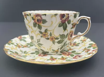 Buy Hammersley & Co Bone China Tea Cup  Saucer Floral Rose Yellow England Vintage • 15.44£