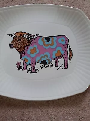 Buy VINTAGE Bull Cow Steak Plate STAFFORDSHIRE  Pottery,gc1970s • 19.99£
