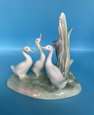 Buy Vintage Nao Lladro 3 White Geese Ducks Rushes 1977-1984, Boxed • 12£