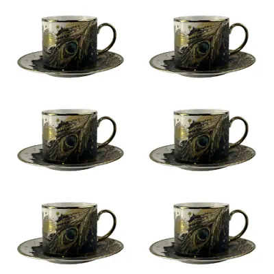 Buy Cappuccino Cups And Saucers Set Coffee Tea Porcelain 200ml • 34.99£