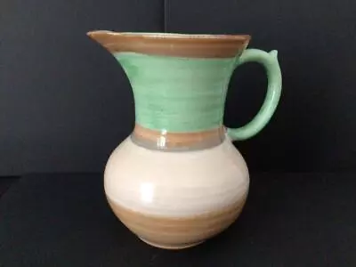 Buy Vintage Art Deco Shelley Dripware Harmony Green & Brown Jug Pitcher Vase 6  • 40£