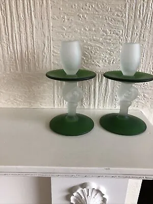 Buy Frosted Glass Candlestick  6 Inches Tall • 7.50£