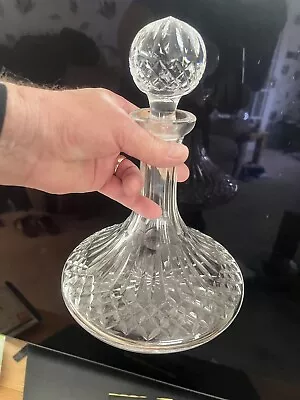 Buy Heavy Cut Glass Vintage Crystal Ships Decanter, Good Stopper, No Visible Damage • 8£