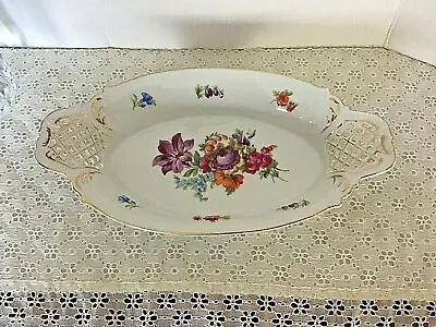 Buy Vintage Dresden Porcelain Serving Dish Lace Hand Painted Marked Germany • 48.02£
