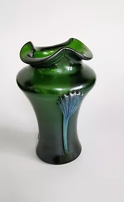 Buy “Kralik” Tri-Claw Iridescent Green Glass Art Nouveau Vase • 85£