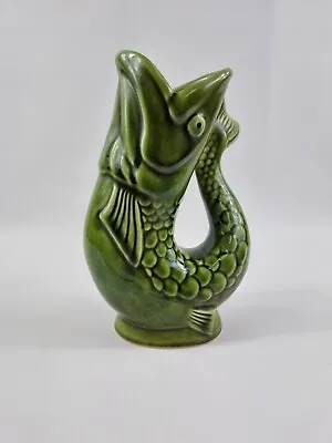 Buy Dartmouth Pottery Devon England Vintage Green Gurgling Fish Pitcher Vase 7.5  • 35£
