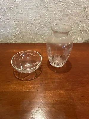 Buy Royal Doulton Bowl Vase Cut Glass Crystal Set Floral Decorative Collectable • 14£