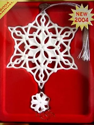 Buy Lenox China 2004 Annual WINTER WHITE Snowflake Ornament - NEW IN BOX! • 47.18£