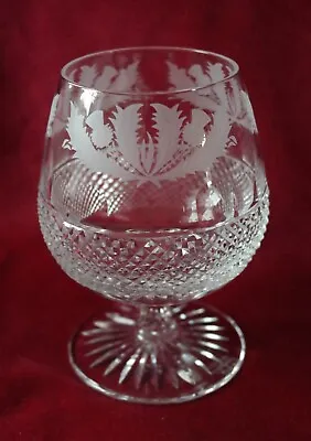 Buy B) Edinburgh Crystal Thistle Pattern - Large Brandy Glass - Signed • 75£