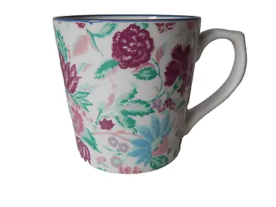 Buy Laura Ashley Mug Pink Purple Green Floral Blue Rim • 7£