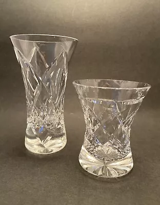 Buy Vintage Small Cut Glass Crystal Posey Vases X2 • 7£