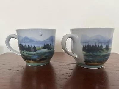 Buy X2 Highland Stoneware Cups | Unused | Beautiful Landscape Illustration • 60£