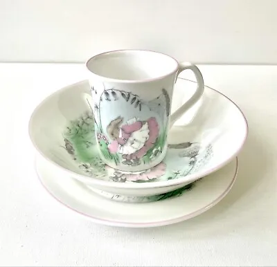 Buy Enchanting Mrs Rabbit Child's 3 Pcs Dishes Set Mug Bowl Plate Fine Bone China • 15.95£