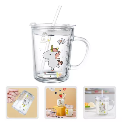 Buy Graduated Sippy Cup Glass Student Straw Water Children Milk Cups • 12.66£