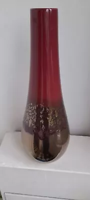 Buy Large Maroon & Old Gold  Vase. Signed. 47cm Tall, Used • 19.99£