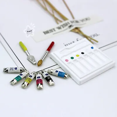 Buy 1SET Dolls House Miniatures 1:12 Scale Pigment Watercolor Draw Tool Accessory • 5.87£