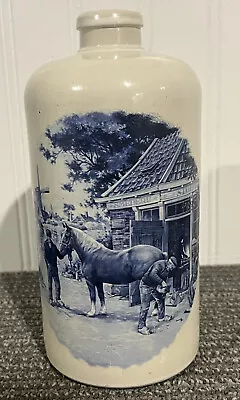 Buy Apostel Stoneware Bottle Jug DELFT-Blauw Holland Horse-hand Stable Vintage • 21.09£