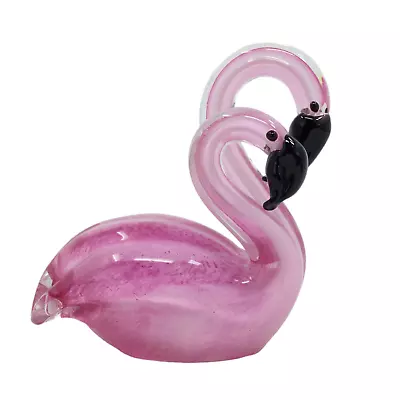 Buy Flamingos Glass Figurine Pink Ornament Objects D'Art Display Home Decoration • 28.50£