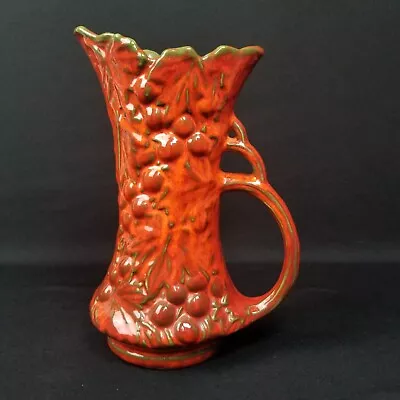 Buy McCoy ? Pottery Ewer Pitcher Vase 641 USA Orange Red Green • 37.45£