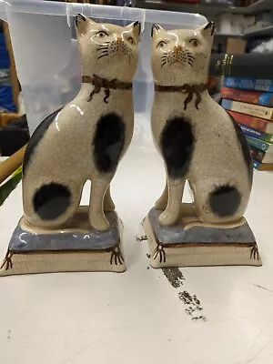 Buy Vintage KENT Staffordshire Ware PAIR OF CATS Porcelain Figurines England • 49.99£