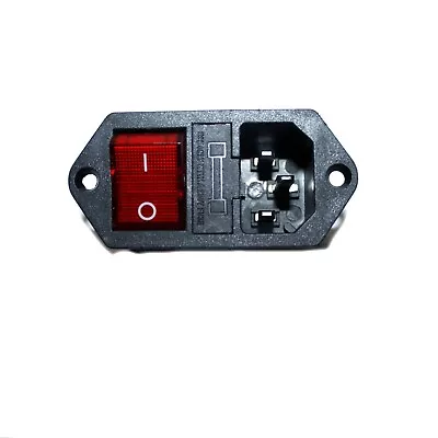 Buy C14 IEC Fused And Switched Inlet Male Plug Chassis Panel Mount Connector • 4.99£